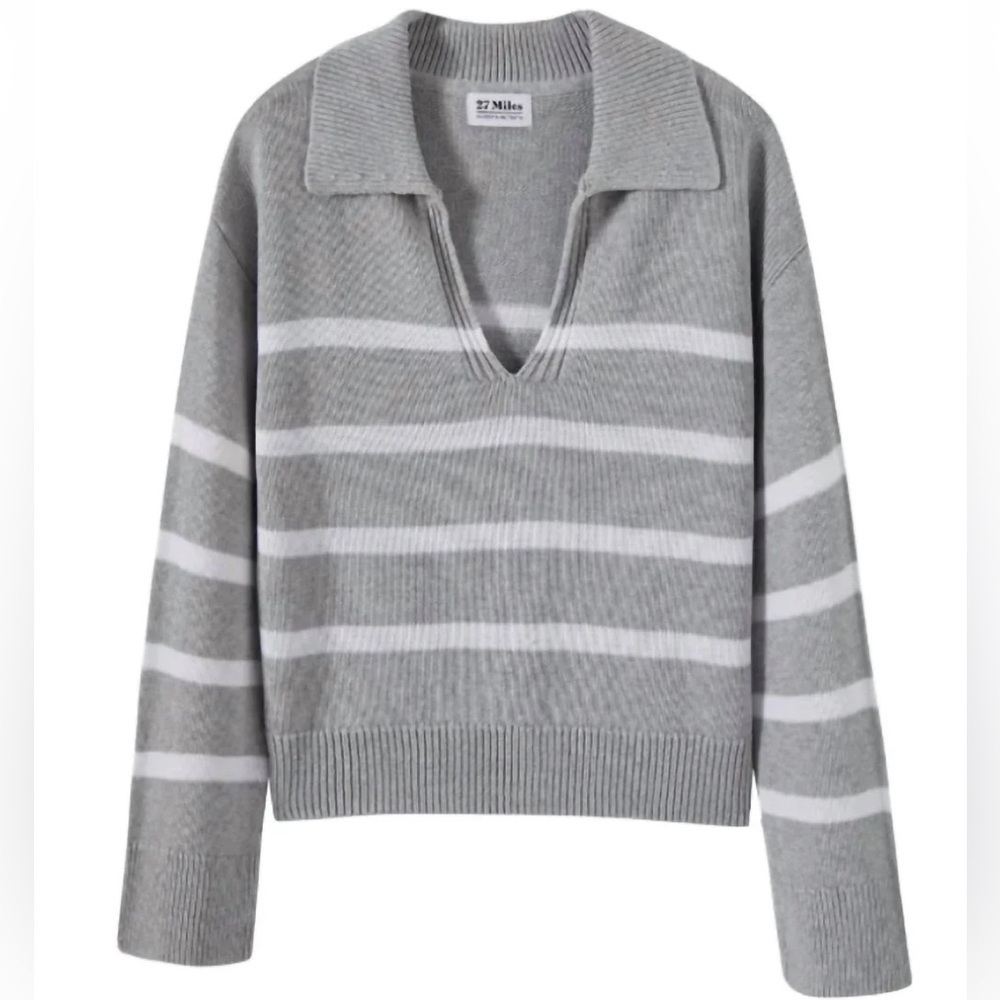27 Miles Malibu Apallo Striped Polo Sweater